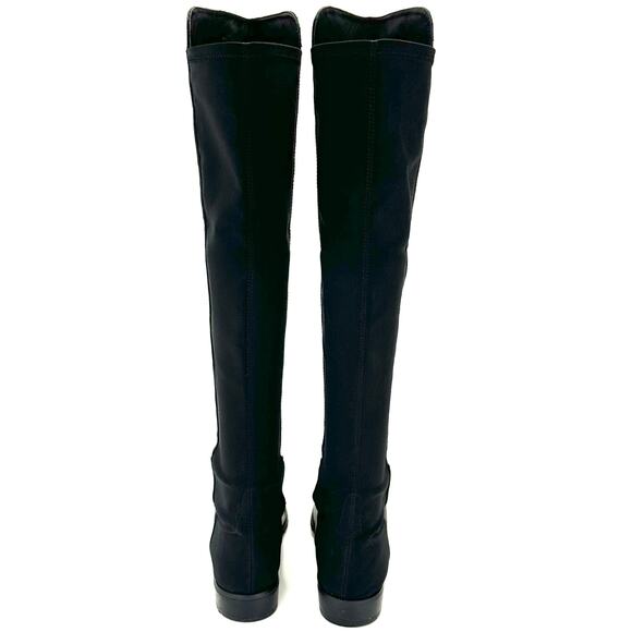 Report Abbott Black 5050 Over The Knee Boot Size 8.5 Leather Low Heel Round Toe - Picture 4 of 13